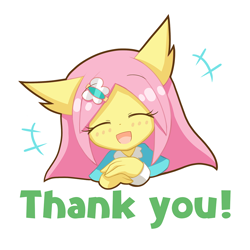 Size: 1000x1000 | Tagged: safe, artist:howxu, fluttershy, anthro, cute, emoji, eyes closed, female, reaction image, shyabetes, simple background, solo, transparent background