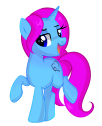 Size: 611x750 | Tagged: safe, artist:peachesandcreamated, oc, oc only, oc:painted melody, pony, unicorn, female, horn, mare, open mouth, raised hoof, simple background, solo, transparent background, unicorn oc