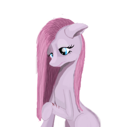 Size: 800x800 | Tagged: safe, artist:auroraswirls, pinkie pie, earth pony, pony, blood, female, mare, pinkamena diane pie, sad, self harm, simple background, solo, white background