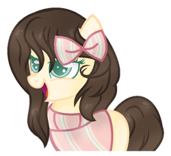 Size: 400x365 | Tagged: safe, artist:sunsetlicious, derpibooru import, oc, oc:missy, earth pony, pony, clothes, simple background, solo, sweater, transparent background