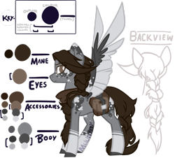 Size: 2574x2330 | Tagged: safe, artist:mcwolfity, oc, oc only, pegasus, pony, bag, braid, bust, female, freckles, lineart, mare, palindrome get, parents:oc x oc, pegasus oc, reference sheet, saddle bag, simple background, text, transparent background, wings