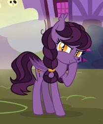 Size: 788x942 | Tagged: safe, artist:pgthehomicidalmaniac, oc, oc:trickster treat, bat pony, pony, female, mare, solo