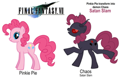 Size: 3992x2612 | Tagged: safe, pinkie pie, demon, pony, chaos, final fantasy, final fantasy vii, limit break, satan, vincent valentine