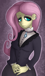 Size: 2227x3772 | Tagged: safe, artist:insomniaqueen, fluttershy, equestria girls, fake it 'til you make it, female, fluttergoth, high res, solo