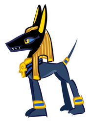 Size: 511x671 | Tagged: safe, artist:earth_pony_colds, derpibooru import, oc, oc only, oc:anubis, pony, anubis, simple background, solo, white background