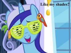 Size: 972x720 | Tagged: safe, edit, edited screencap, screencap, minuette, pony, amending fences, bronybait, cropped, cute, minubetes, shutter shades, speech