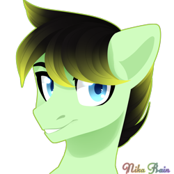 Size: 3000x3000 | Tagged: safe, artist:nika-rain, derpibooru import, oc, pony, bust, commission, portrait, simple background, solo