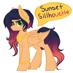 Size: 2449x2449 | Tagged: safe, artist:blocksy-art, derpibooru import, oc, oc:sunset silhouette, pegasus, pony, female, mare, simple background, solo, transparent background