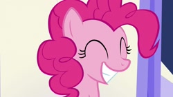 Size: 1920x1080 | Tagged: safe, screencap, pinkie pie, earth pony, pony, the last laugh, bust, portrait, smiling, solo