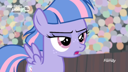 Size: 1366x768 | Tagged: safe, screencap, wind sprint, pegasus, pony, common ground, audience, crowd, discovery family logo, female, filly, foal, lidded eyes, solo, stadium