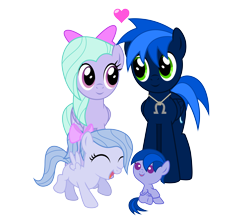 Size: 7500x6500 | Tagged: safe, artist:northernthestar, flitter, oc, oc:adryna, oc:northern star, oc:turbo, pegasus, pony, absurd resolution, baby, baby pony, blank flank, canon x oc, female, filly, heart, offspring, parent:flitter, parent:oc:northern star, parents:canon x oc, simple background, transparent background, wholesome