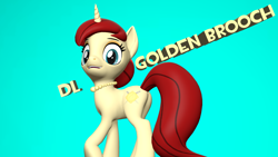 Size: 4096x2304 | Tagged: safe, artist:raymond, oc, oc:golden brooch, pony, unicorn, 3d, downloadable, jewelry, necklace, revamped ponies, simple background, source filmmaker