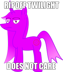 Size: 5093x5827 | Tagged: safe, artist:missingno3567, derpibooru import, twilight sparkle, absurd resolution, don't care, meme, rip-off, simple background, solo, transparent background