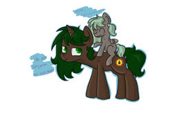 Size: 2248x1595 | Tagged: safe, artist:dumbwoofer, oc, oc only, oc:forest air, oc:pine shine, pegasus, pony, unicorn, daughter, family, female, filly, mother and child, mother and daughter, parent and child, simple background, transparent background