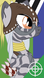 Size: 900x1583 | Tagged: safe, artist:aaronmk, zebra, fallout equestria, armor, helmet, plume, rocket, vector