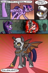 Size: 1280x1949 | Tagged: safe, artist:candyclumsy, twilight sparkle, twilight sparkle (alicorn), oc, oc:fallenlight, alicorn, comic:curse and madness, mlpcam, nurse