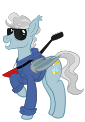 Size: 1280x1841 | Tagged: safe, artist:sixes&sevens, derpibooru import, bat pony, pony, clothes, doctor who, guitar, hoodie, ponified, simple background, sunglasses, transparent background, twelfth doctor