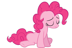 Size: 6000x4000 | Tagged: safe, artist:dharthez, pinkie pie, earth pony, pony, eyes closed, female, mare, sad, simple background, sitting, solo, transparent background, vector