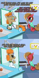 Size: 800x1602 | Tagged: safe, artist:ba2sairus, doctor muffin top, oc, oc:pun, pony, ask, ask pun, facehoof, sunglasses