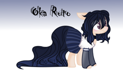 Size: 3808x2232 | Tagged: safe, artist:momoshiro12, pony, crossover, oka ruto, ponified, yandere simulator