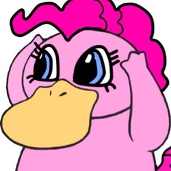 Size: 400x400 | Tagged: safe, artist:samjiro2099, pinkie pie, barely pony related, crossover, female, pokémon, psyduck, solo