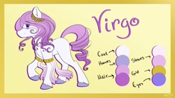 Size: 1024x576 | Tagged: safe, artist:mindlesssketching, earth pony, pony, female, mare, ponified, reference sheet, solo, virgo, zodiac