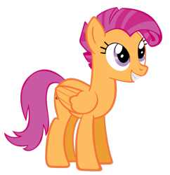 Size: 894x924 | Tagged: safe, artist:orangel8989, candy mane, scootaloo, pegasus, pony, adult, female, mare, older, older scootaloo, palette swap, recolor, simple background, smiling, solo, transparent background, vector