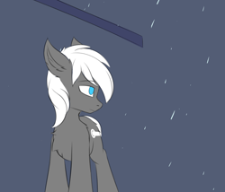 Size: 3500x3000 | Tagged: safe, artist:snowstormbat, oc, oc only, oc:steam hooves, earth pony, pony, looking up, male, rain, simple background, sketch, solo, stallion