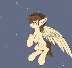 Size: 2920x2772 | Tagged: safe, artist:snowstormbat, oc, oc only, oc:zaylem, pegasus, pony, looking up, male, rain, simple background, sketch, solo, stallion