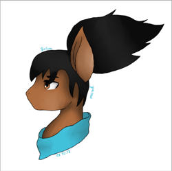 Size: 483x482 | Tagged: safe, artist:alexkowalski, derpibooru import, pony, brown eyes, league of legends, long hair, ponified, yasuo