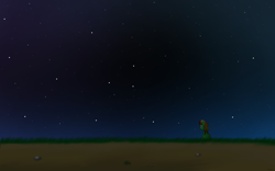 Size: 2822x1761 | Tagged: safe, artist:dyonys, oc, oc:lucky brush, earth pony, pony, night, night sky, sad, sitting, sky, solo, stars