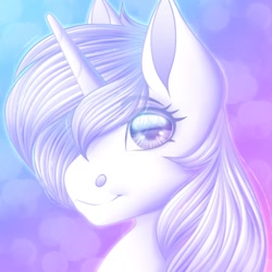 Size: 900x900 | Tagged: safe, artist:sadelinav, oc, oc:crystal, pony, unicorn, bust, female, mare, portrait, solo