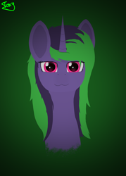 Size: 5000x7000 | Tagged: safe, artist:graphictoxin, oc, oc only, oc:daren, oc:graphic toxin, pony, unicorn, :3, absurd resolution, bust, cute, glowing eyes, lineless, male, minimalist, modern art, portrait, simple background, smiling, solo, vignette