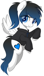 Size: 1041x1809 | Tagged: safe, artist:unichan, derpibooru import, oc, oc only, oc:ice energy, pegasus, pony, base used, clothes, femboy, hoodie, looking at you, male, no female, simple background, solo, stallion, transparent background, ych result