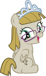 Size: 697x1147 | Tagged: artist needed, safe, zippoorwhill, pegasus, pony, adorable face, cute, female, filly, foal, glasses, happy, jewelry, open mouth, simple background, sitting, smiling, solo, tiara, transparent background, vector, zippoorbetes