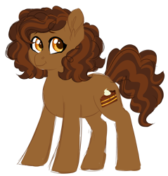 Size: 1024x1069 | Tagged: safe, artist:azure-art-wave, oc, oc:chocolate cake, earth pony, pony, female, mare, offspring, parent:cheese sandwich, parent:pinkie pie, parents:cheesepie, simple background, solo, transparent background