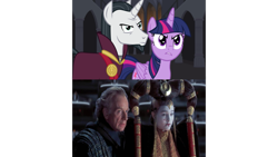 Size: 1191x670 | Tagged: safe, artist:mrerzebra92, derpibooru import, chancellor neighsay, twilight sparkle, twilight sparkle (alicorn), alicorn, pony, emperor palpatine, legit, padme amidala, star wars