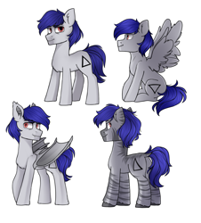 Size: 2336x2588 | Tagged: safe, artist:enigmasdegree, oc, oc:delta, bat pony, earth pony, pegasus, pony, zebra