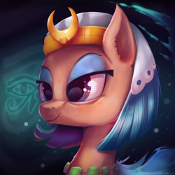 Size: 2048x2048 | Tagged: safe, artist:tony-retro, derpibooru import, somnambula, pony, ear fluff, eye of ra, female, head only, mare, solo