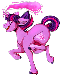 Size: 893x1067 | Tagged: safe, artist:cinnamonsparx, derpibooru import, twilight sparkle, pony, unicorn, magic, running, simple background, solo, transparent background