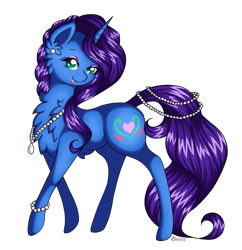 Size: 751x776 | Tagged: safe, artist:blumydia, oc, oc:aville amoure, pony, unicorn, female, jewelry, mare, necklace, simple background, solo, transparent background