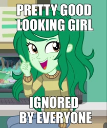 Size: 901x1080 | Tagged: safe, derpibooru import, edit, edited screencap, screencap, wallflower blush, better together, equestria girls, forgotten friendship, cropped, female, image macro, meme, open mouth, smiling, solo, text