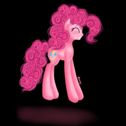 Size: 1000x1000 | Tagged: safe, artist:sa-loony, pinkie pie, pony, happy, jumping, simple background, solo