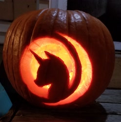 Size: 2316x2334 | Tagged: safe, pony, halloween, holiday, jack-o-lantern, mare in the moon, moon, photo, pumpkin