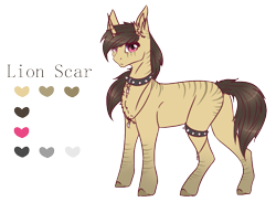 Size: 809x593 | Tagged: safe, artist:lunawolf28, derpibooru import, oc, oc:lion scar, pony, unicorn, female, mare, reference sheet, simple background, solo, transparent background