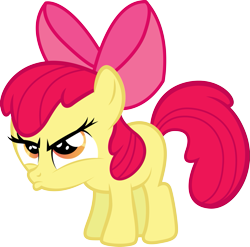 Size: 899x889 | Tagged: safe, artist:shipwright, apple bloom, earth pony, pony, call of the cutie, angry, bow, female, filly, grumpy, grumpy apple bloom, simple background, solo, transparent background, vector