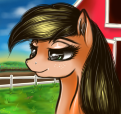 Size: 815x769 | Tagged: safe, artist:sa-loony, applejack, earth pony, pony, bedroom eyes, head, solo