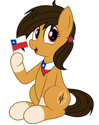 Size: 955x1200 | Tagged: safe, artist:an-tonio, derpibooru import, oc, oc:chilenia, earth pony, pony, 2019 community collab, chile, derpibooru community collaboration, simple background, solo, transparent background, vector