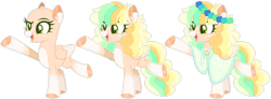 Size: 1280x473 | Tagged: safe, artist:luqella, oc, oc:summer ballad, pegasus, pony, bald, base used, clothes, female, floral head wreath, flower, mare, simple background, solo, transparent background