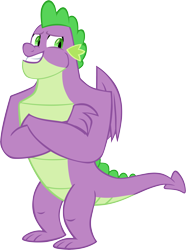 Size: 4171x5614 | Tagged: safe, artist:memnoch, spike, dragon, the last problem, gigachad spike, male, older, older spike, simple background, solo, transparent background, vector, winged spike, wings